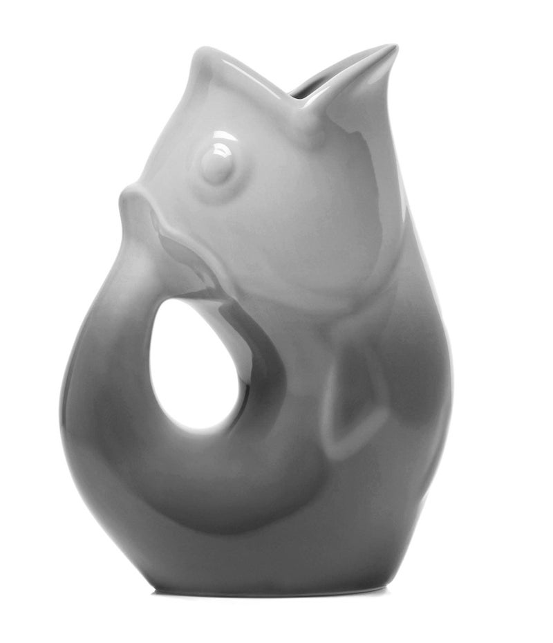 Gurgle Pot Ombre Grey Ceramic Beverage Jug 42 Ounce Gurgling Pitcher - Image 1